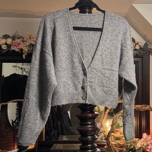 Aritzia 100% cashmere Grey heather Cardigan  small